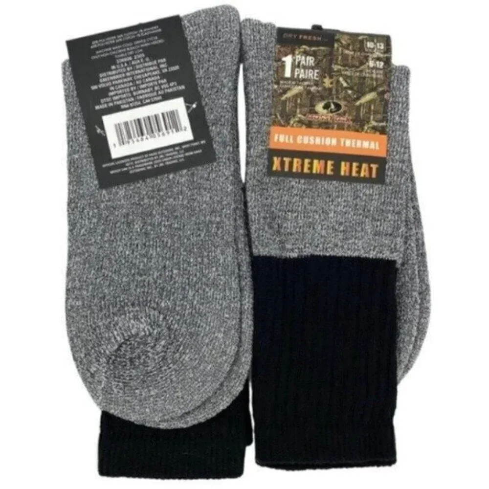 Mossy Oak Men’s Socks Xtreme Heat Full Cushion Thermal New